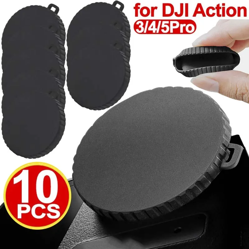 1-10PCS Camera Lens Protective Cap for DJI Osmo Action 3 4 5 Pro Non Slip Silicone Dust-proof Cameras Cover for DJI Action 5 Pro