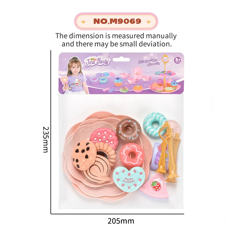 Service à thé de l'après-midi pour filles, avec sac à main et étui de transport, comprend des desserts et des gâteaux, parfait pour les 3 à 5 ans