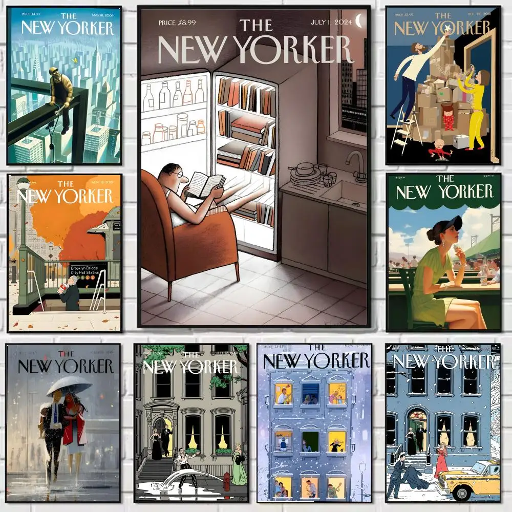 Anime Il nuovo Yorker Pittura Calligrafia Tela Poster: Senza pieghe Impermeabile Durevole Decorazione da parete per tutti gli spazi