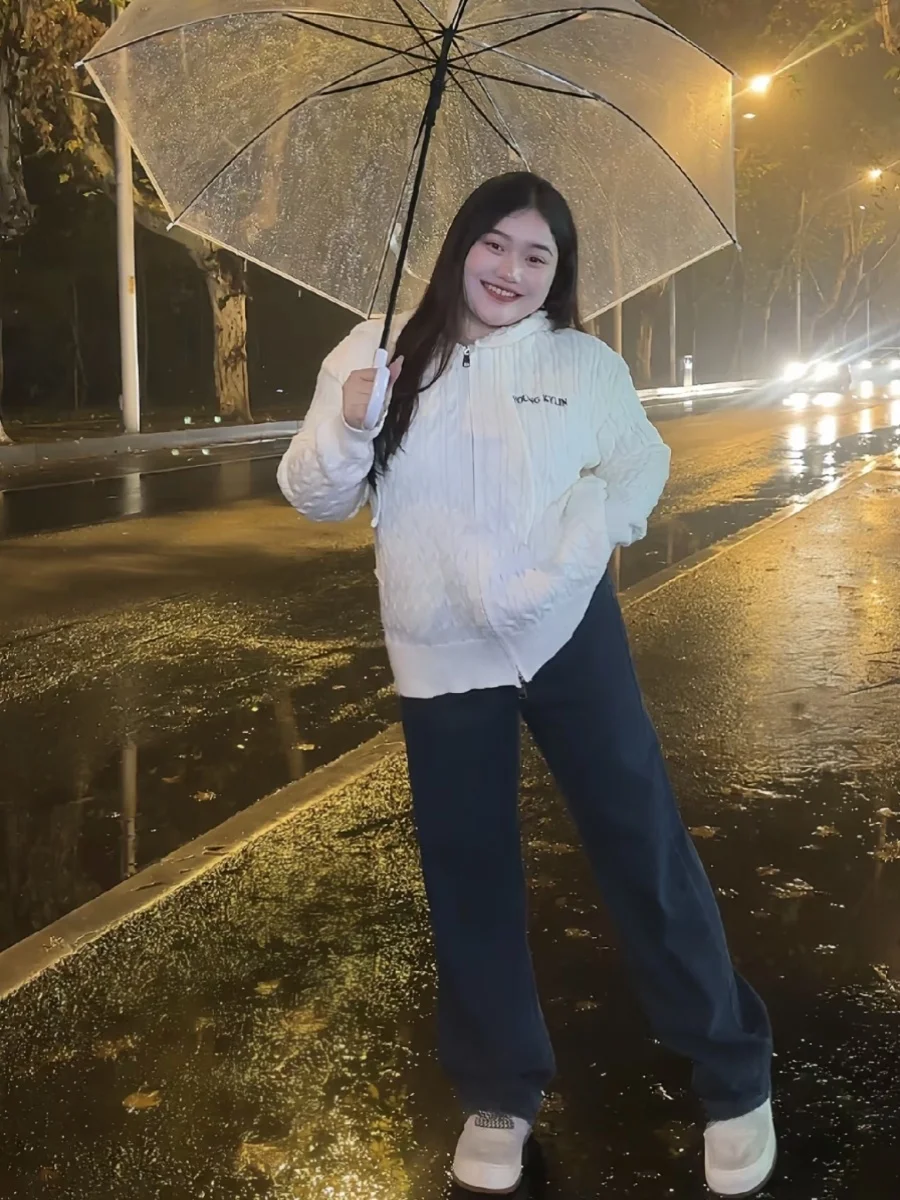 plus Size Women's Knitted Long Sleeve Hoodie Casual Loose Fit Autumn Winter New Style Fashionable Thickened Sweater Cardigan