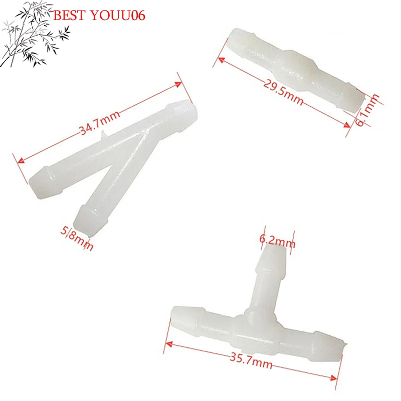 Hot 15pcs Car Wiper Spray Pipe Joint T Y I Type Windshield Washer Pipe Nozzle Wiper Cleaning Water Hose Tube Joint Car Accessory