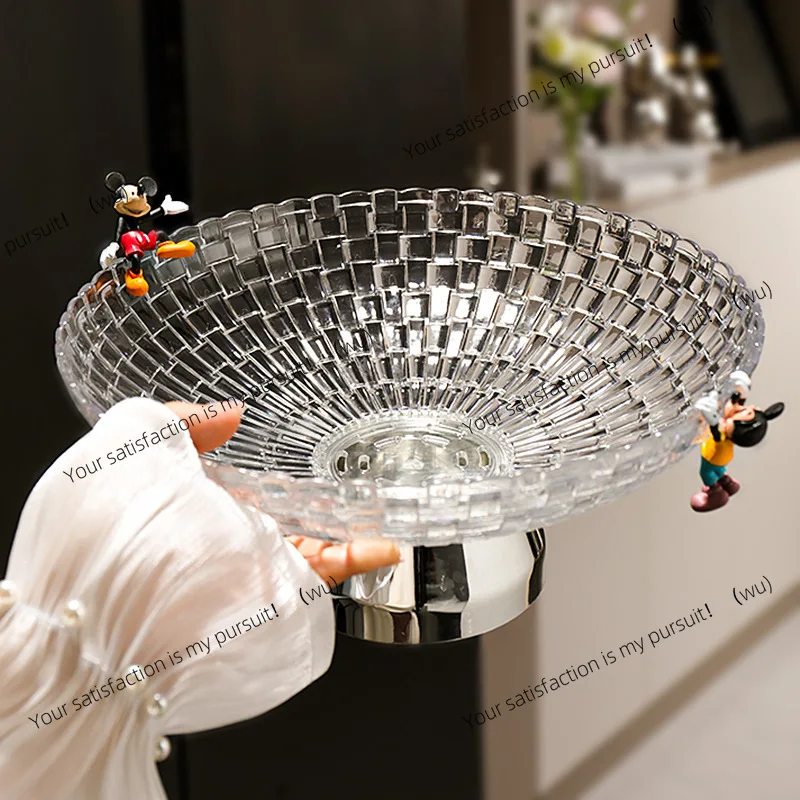 Fruit plate Light luxury fruit plate Drain living room Household large-capacity coffee table Dried fruit plate Candy snacks
