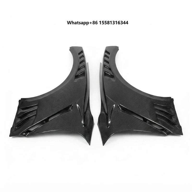 For GTR R35 07-24 TOP SECRET Style Dry Carbon Front Fender Mudguard Panels Performance Exterior Upgrade Parts