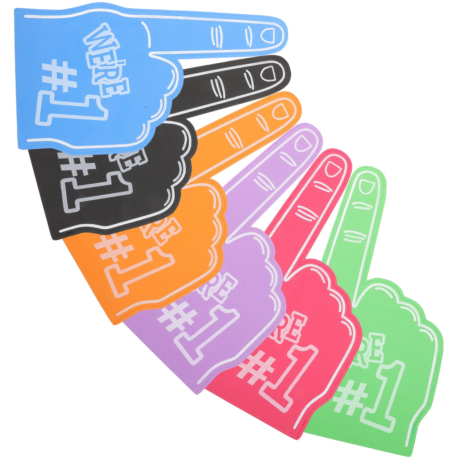 6 szt. Piankowe palce w dużym opakowaniu, jaskrawe kolory, lekkie rekwizyty dla cheerleaderek na imprezy sportowe, upominki na przyjęcia, zabawne akcesoria na uroczystości.