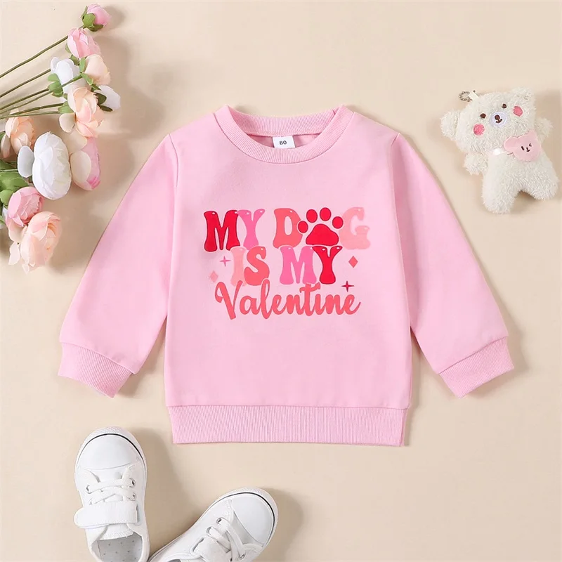 

Children s Valentine s Day Sweaters Youth Cozy Heart Print Round Neck Sweats Kids Oversized Jumper Toddler Comfortable Pullover