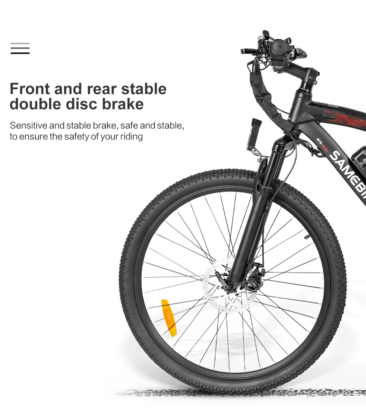 Samebike SY26-II Elektrofahrrad Mit 36V 13Ah Abnehmbarem Akku, 26 Zoll E-bike Mountainbike für Erwachsene, 7-Gang, 25 km/h und Reichweite bis 40-80km – Detail 6