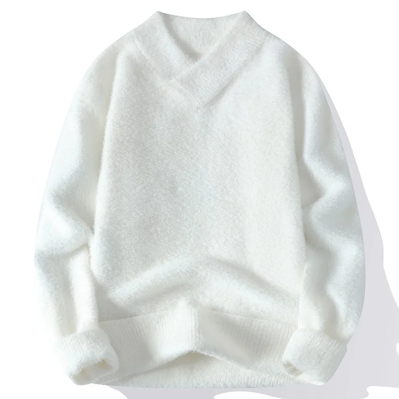 

2025 New Sweaters Men Winter Korean Style Mens Warm Sweater V-neck Men Sweaters Autumn Men's Wool Pullovers Men Clothing