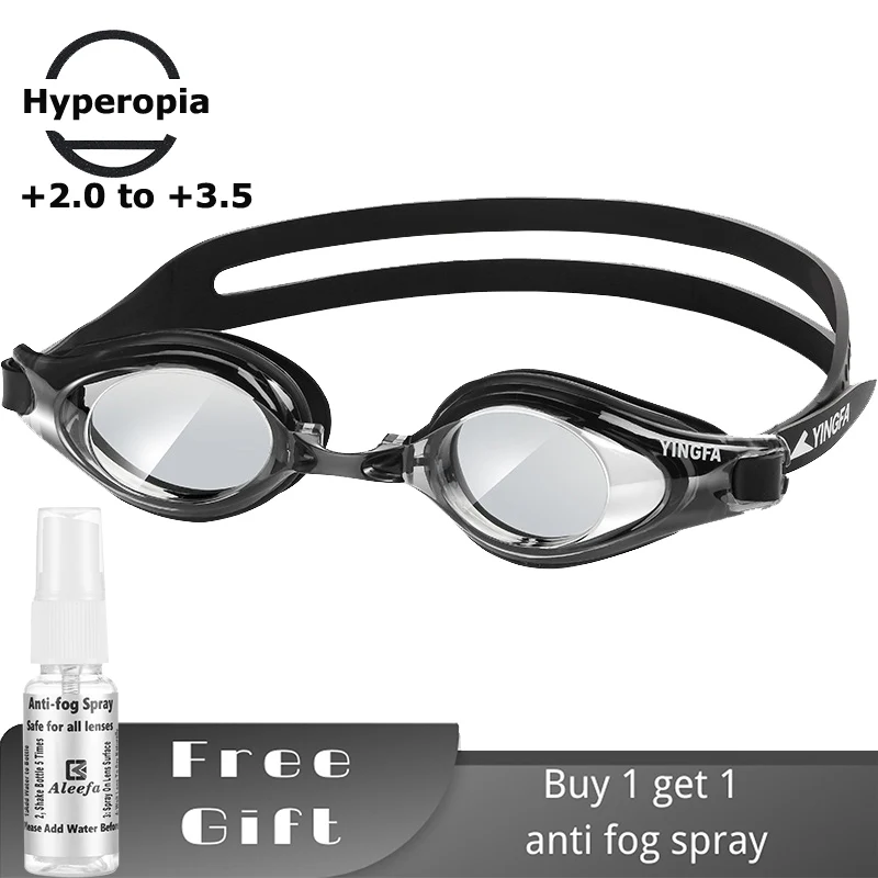 Presbyopia Swimming Goggles for Adults – Hyperopia Reading Glasses +2.0 to +3.5, Anti-Fog Swim Goggles for Men & Women,