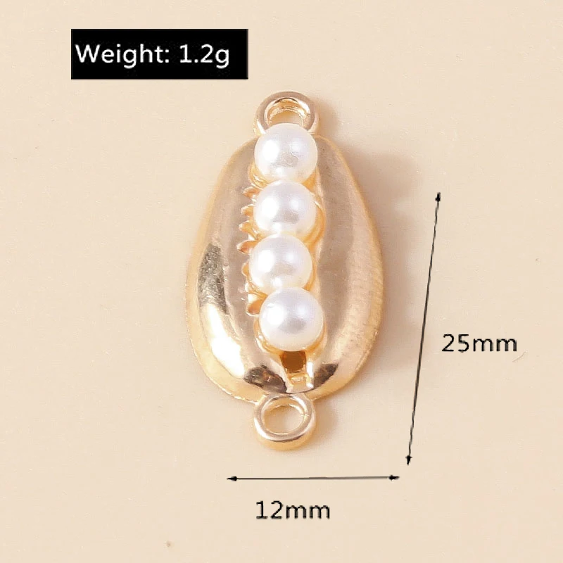Leslie 10 Stück 12 x 25 mm vergoldete Perlenmuschel-Anhänger für DIY handgefertigte Halsketten, Armbänder, Schmuckherstellung – Detail 1