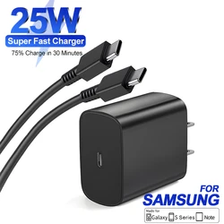 PD 25W USB Type C Snelle Oplader Voor Samsung Galaxy S24 S23 S22 Ultra A54 Eu US Plug Quick snelle Oplaadkabel Telefoon Accessoires