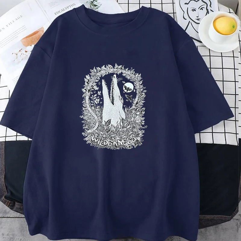 Men Women Fashion Summer T Shirts Screen Print T-Shirts Unisex Short Sleeve Graphic Tee Casual T Shirts Animal Creature Tops Tee