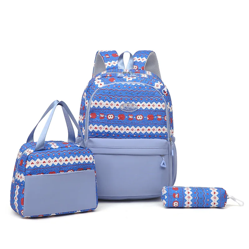 2026 New Student Backpack Fashion High Quality Three Piece Set Women's Backpack Cartoon Large Capacity Women's Travel Backpack