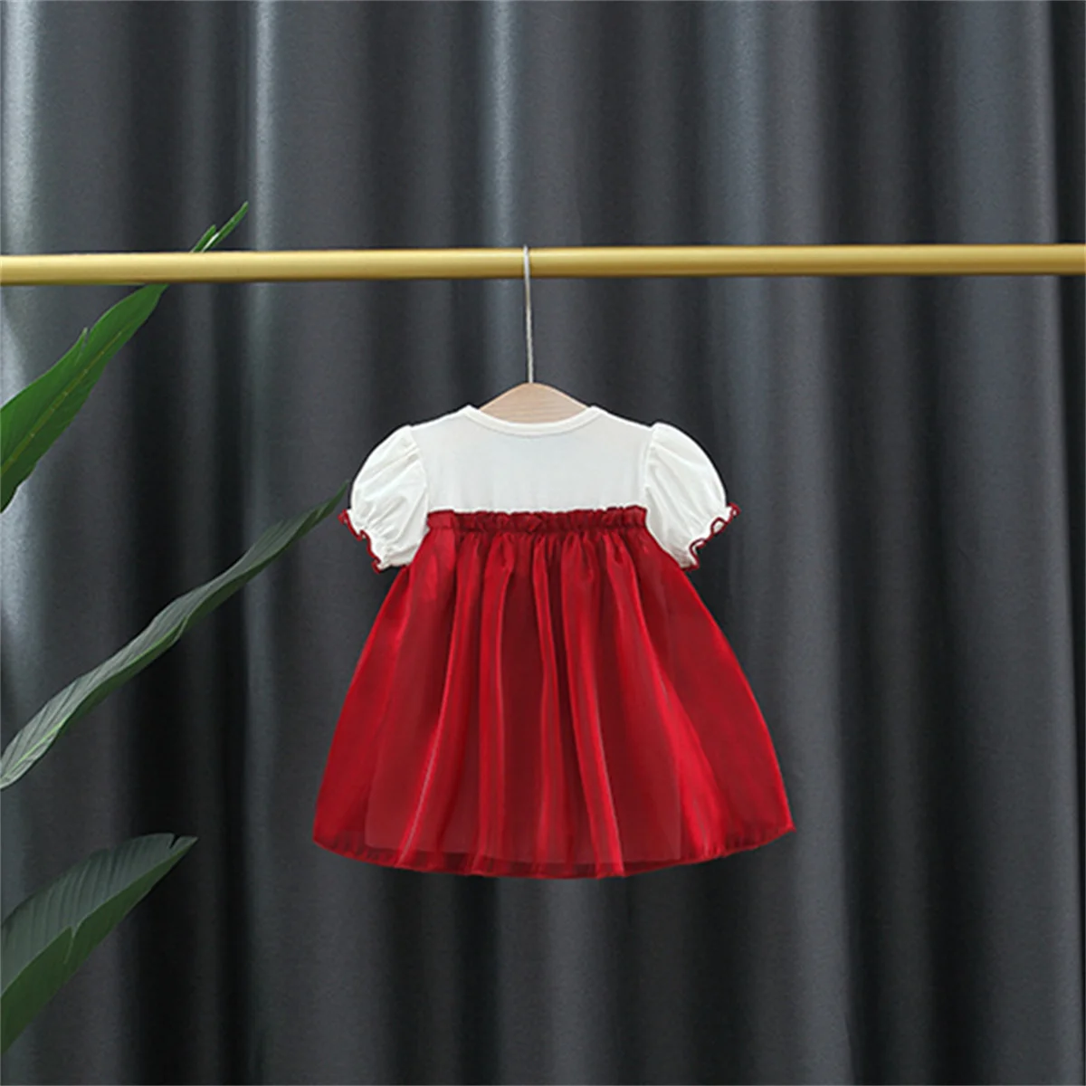 Baby Princess Summer Dress Girl Baby Bow Strap Short Sleeve Skirt Beautiful Birthday Party Christmas Knee Length Clothing