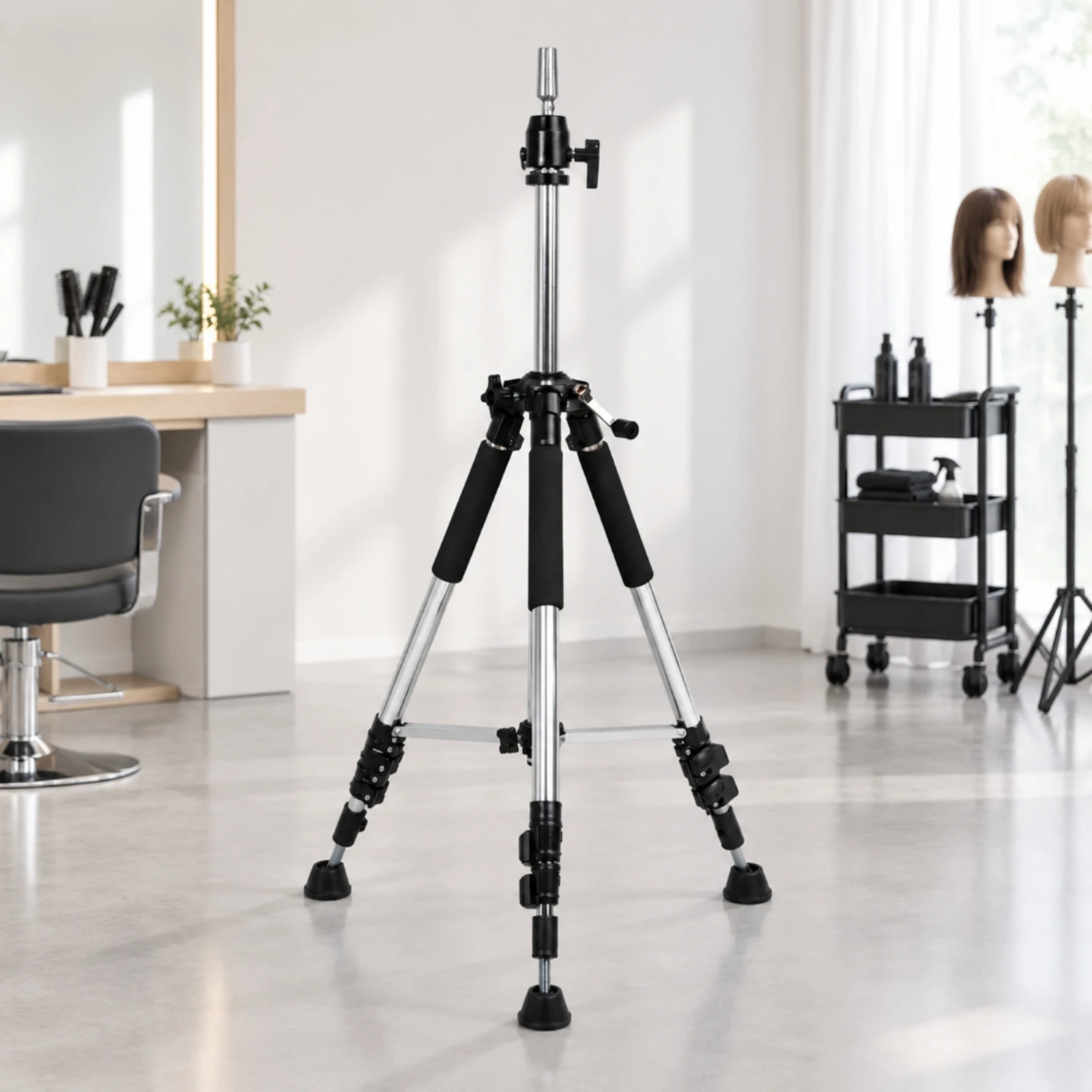 Mannequin Head Tripod Stand Stable Tripod Stand with Height-Adjustable Column Portable Long-Lasting for Hairdressers