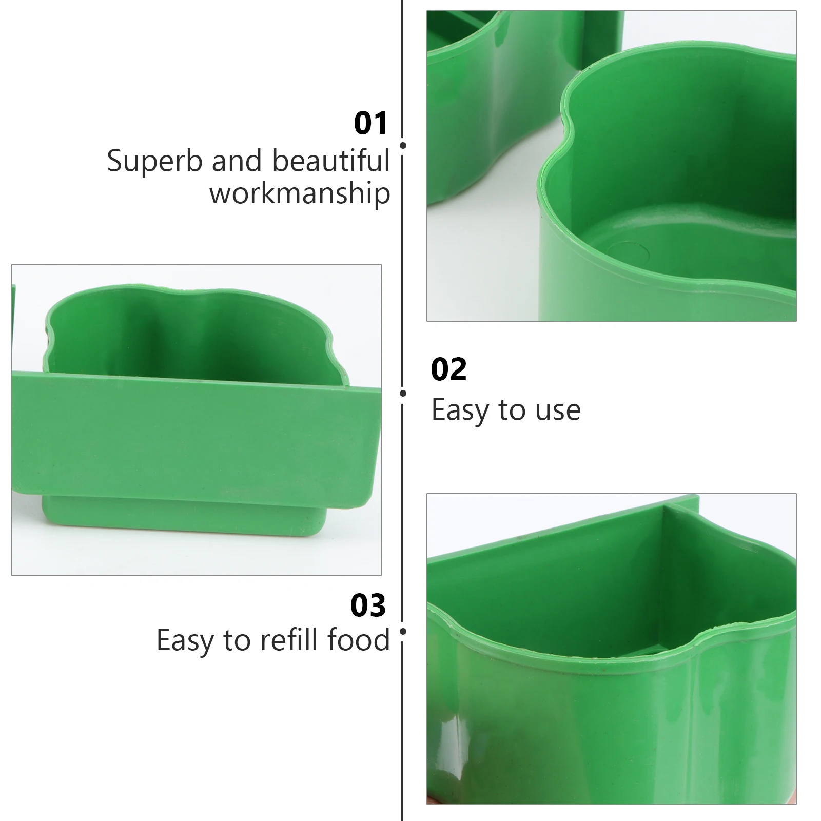 

20pcs Pet Feeding Bowls Durable Plastic Food Boxes for Bird Cage Rabbit Poultry Easy Refill Practical Accessories