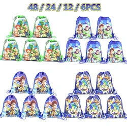 Disney Toy Story Birthday Party Decoration Non-woven Fabric Backpack Kids BoysTravel School Bag Birthday Gift Drawstring Bags