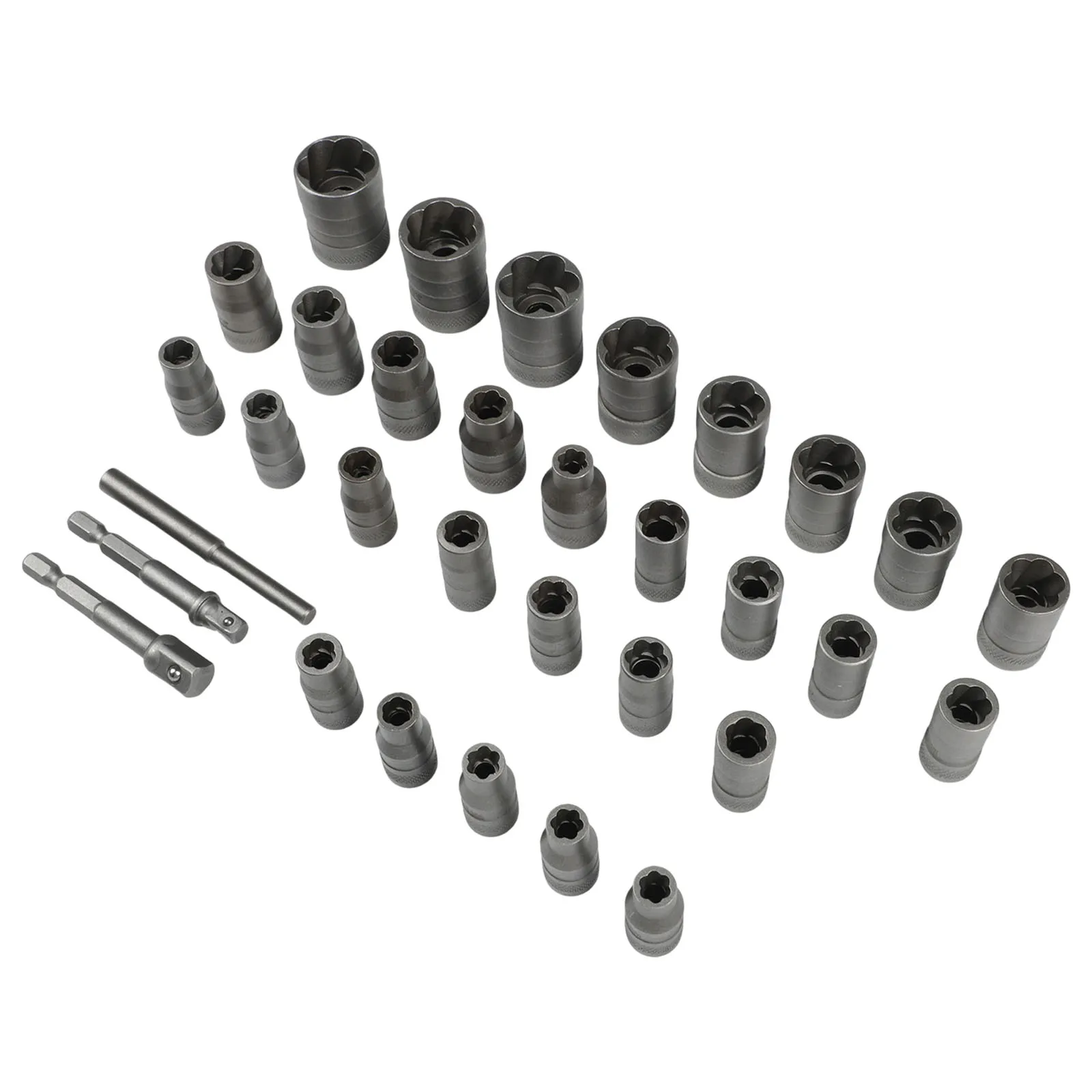 

Flexible 32 Pcs Bolt Remover Kit for Handling a Range of Damaged Fasteners Equipped with Practical Adapter Tools