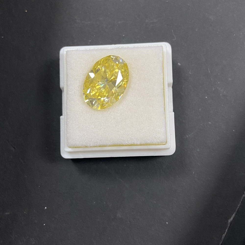 Moissanite Stone Gemstone Yellow dan-shaped Colour Lab Created Diamond Advanced Jewelry Making Materials with GRA Certificate