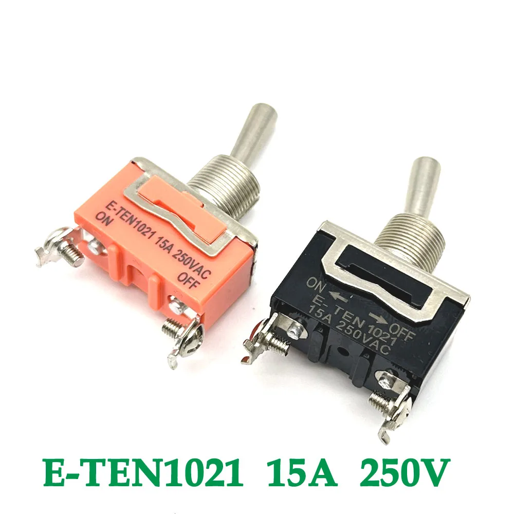 E-TEN1021 15A 250V AC 2PIN ON-OFF 12mm Toggle Switch connector Rocker Switch Power