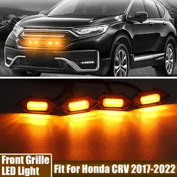 LED Car Lights 4Pcs Front Grille LED Light Safety Warning Light Harness For Honda CRV 2017-2022 Car Accessories LED Signal Lamps