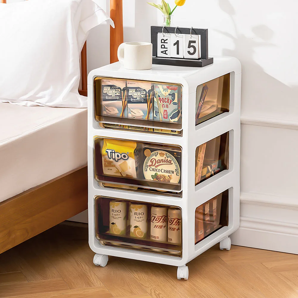 

Multi-functional Plastic Storage Cabnient with Drawers Kitchen Spice Bottle Storage Bedroom Side Board Cabinet