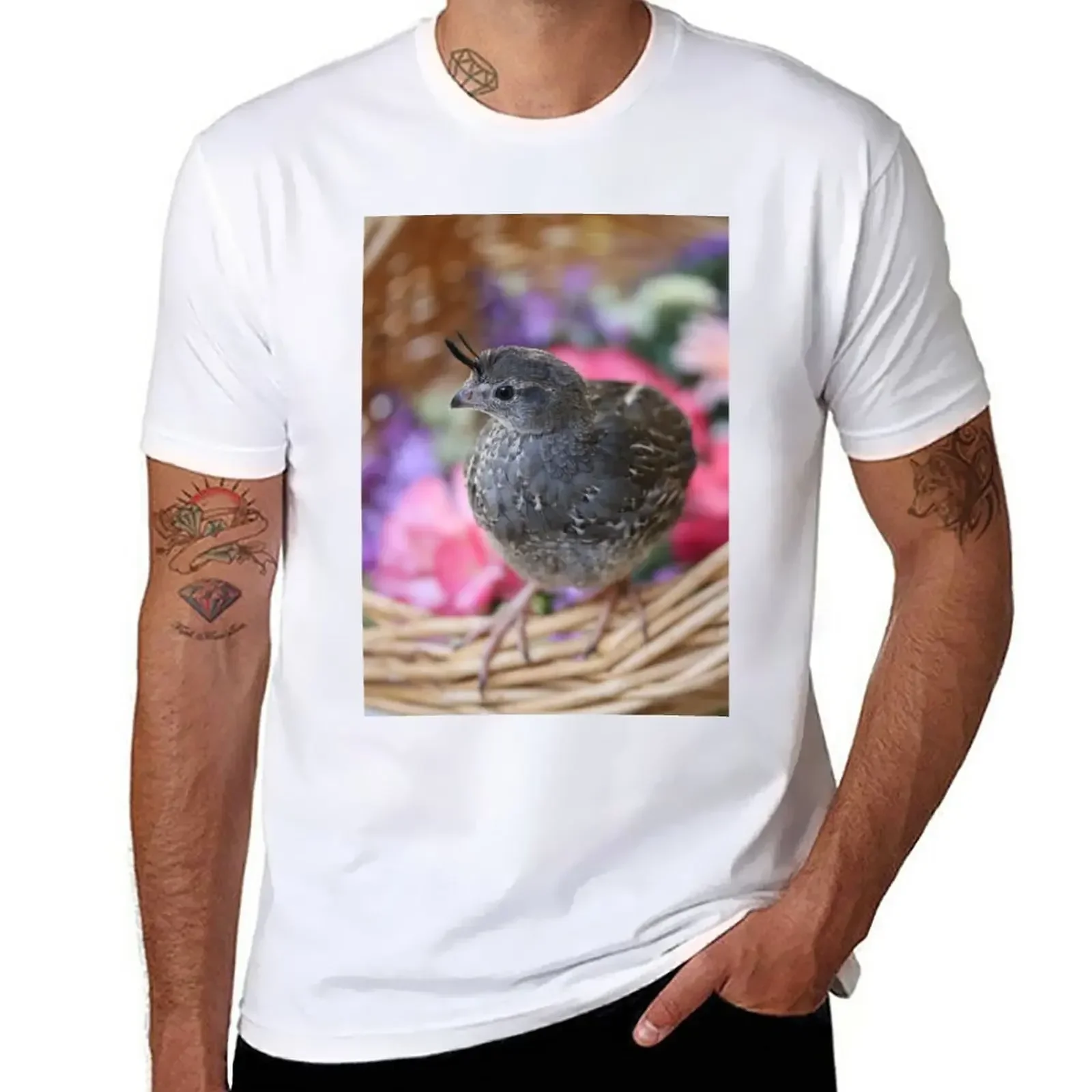 kawaii clothes funnys mens champion t shirts Pezi the Quail,Spring Basket T-Shirt  harajuku  oversized t shirt