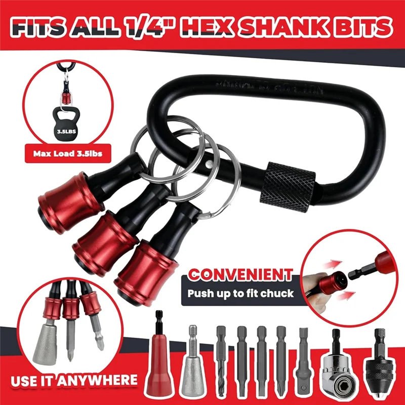 

A7THK-Wire Twister Tool Set For Drills, 6PCS, 1/4Inch Hex Shank, With Bit Holder Keychain For 9-22 AWG Wire