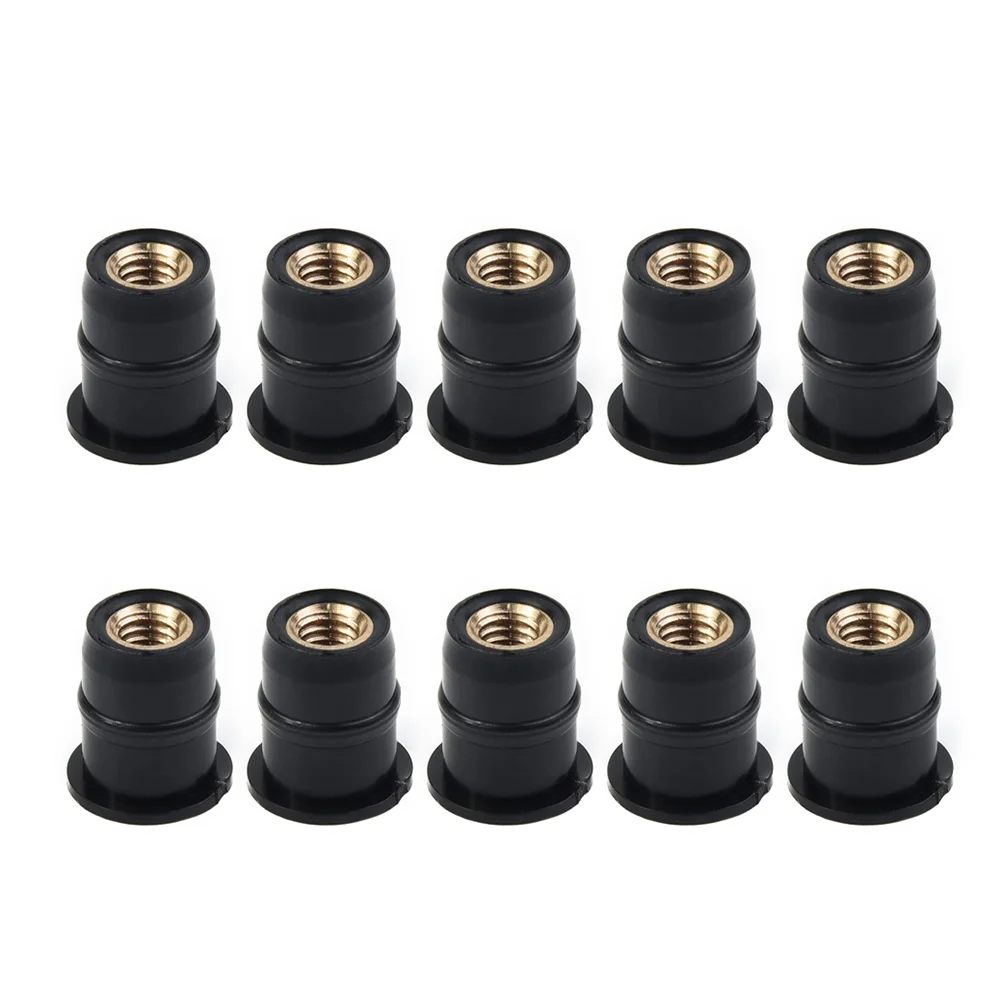 10PCS Motorcycle Accessory Rubber Nuts M5 Used For Windshield Fixing And Vibration Absorption On And Bike Frames