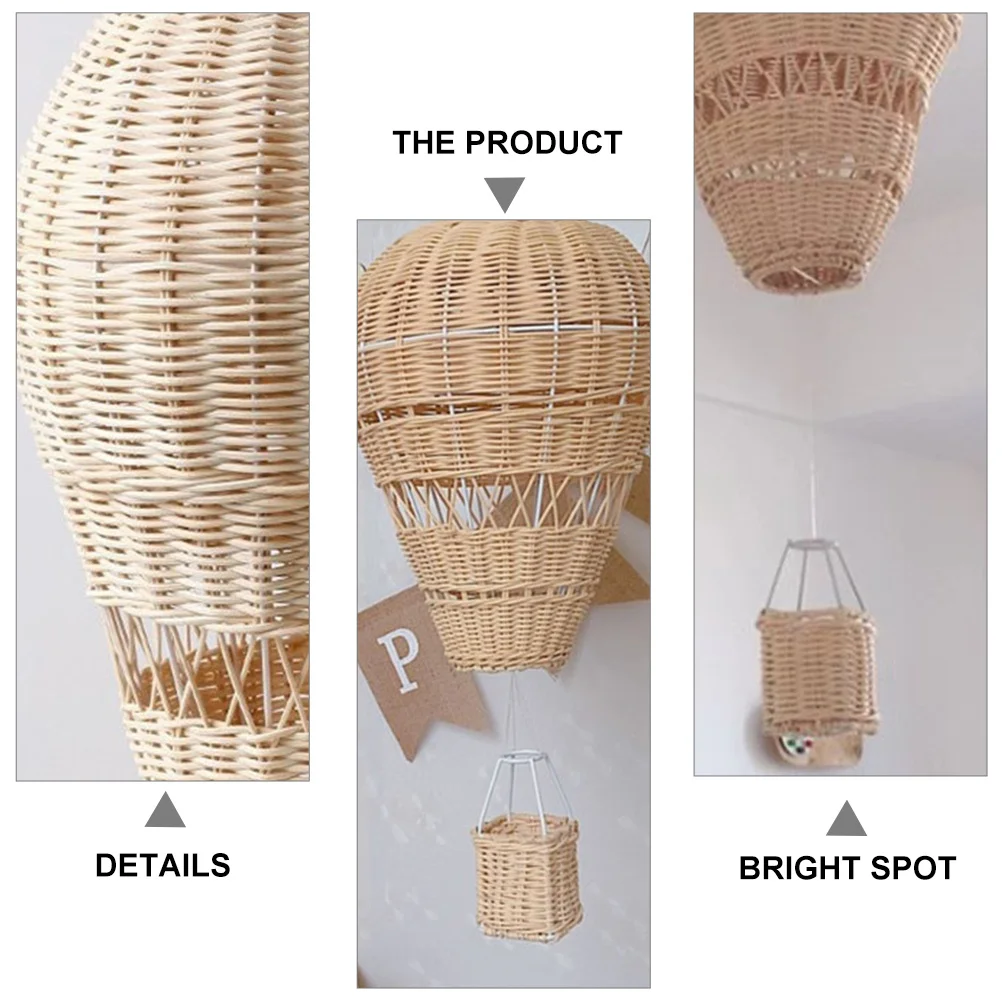 

Woven Hot Air Balloon Hanging Decoration Easy Install Home Garden Hotel Church Unique Visual Effects Gift Holiday