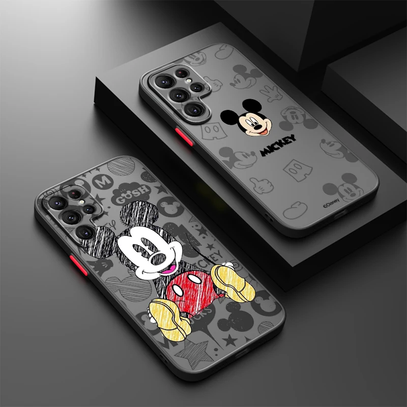 Topolino Anime per Samsung S24 S23 S22 S21 S20 S10 FE Note 20 10 Ultra Lite Plus custodia per telefono traslucida smerigliata