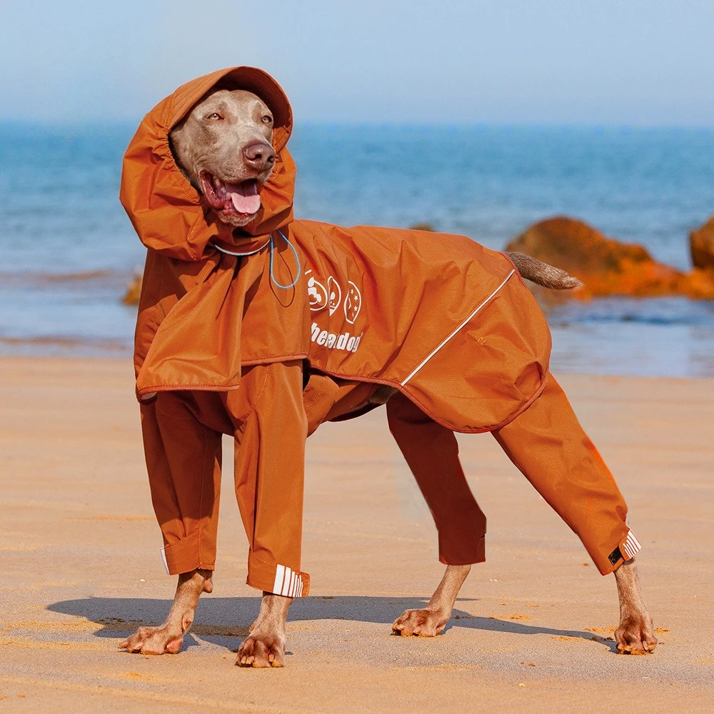 Bestselling Dog Raincoat Waterproof Comfortable Fabric Night Reflective Hooded Pet Raincoat For Large Dogs Outdoor Pet Supplies