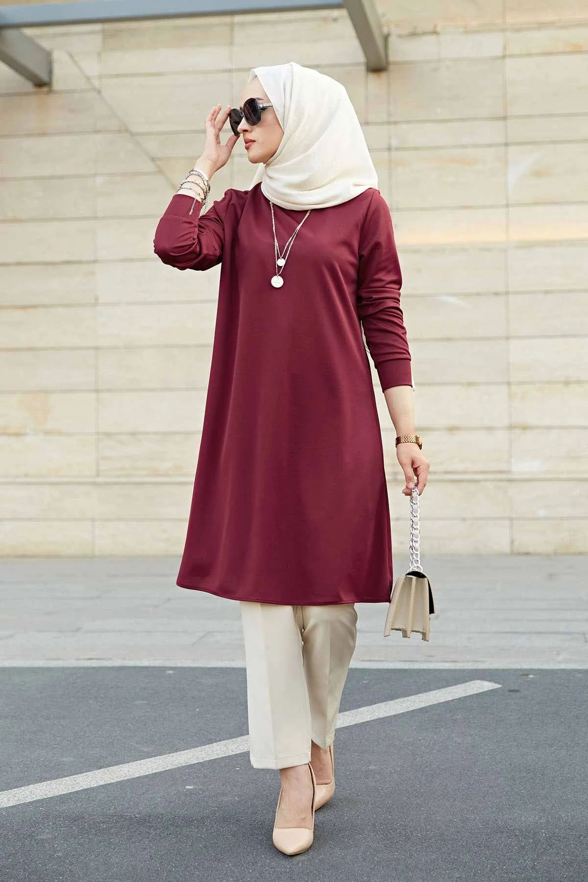 Classic Edna Tunik MD-Burgundy