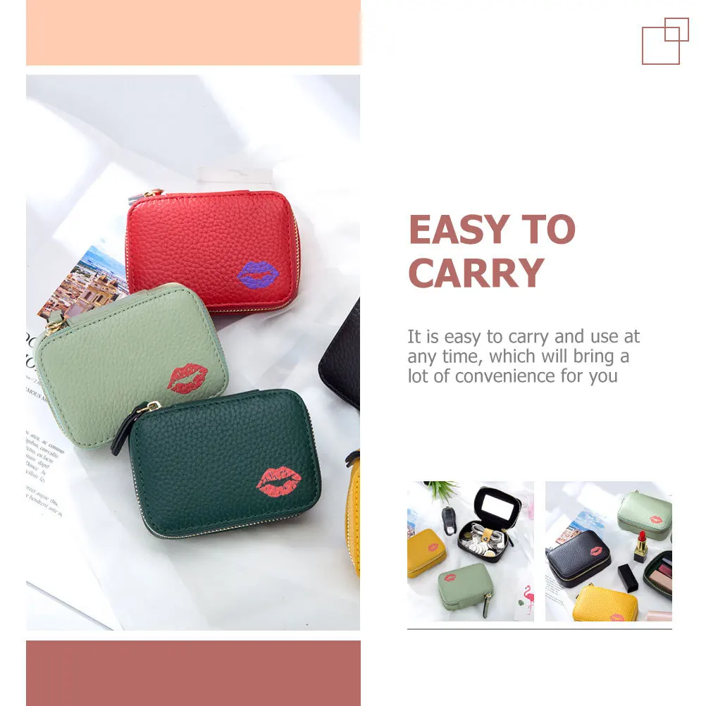 

Small Lipstick Bag Premium Makeup Pouch Portable Organizer Mirror For Travel School Office Use Lipstick Storage