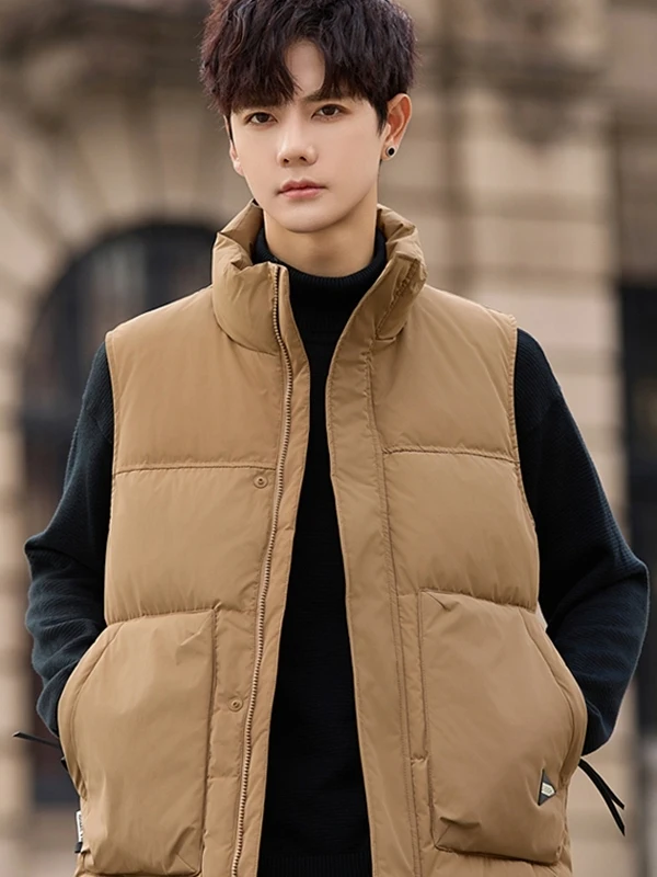 

Японский утепленный жилет для мужчин, верхняя одежда с подплечниками, новая зимняя утолщенная теплая куртка, молодежная повседневная модель из полиэфирного волокна