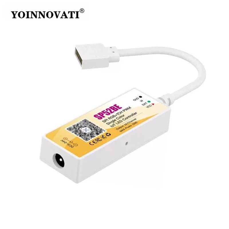 SP52BE BT Music Controller for RGB LED Strip Smart APP Sync with Sound Mode 4-Pin Wireless Controller for White LED Light Strips