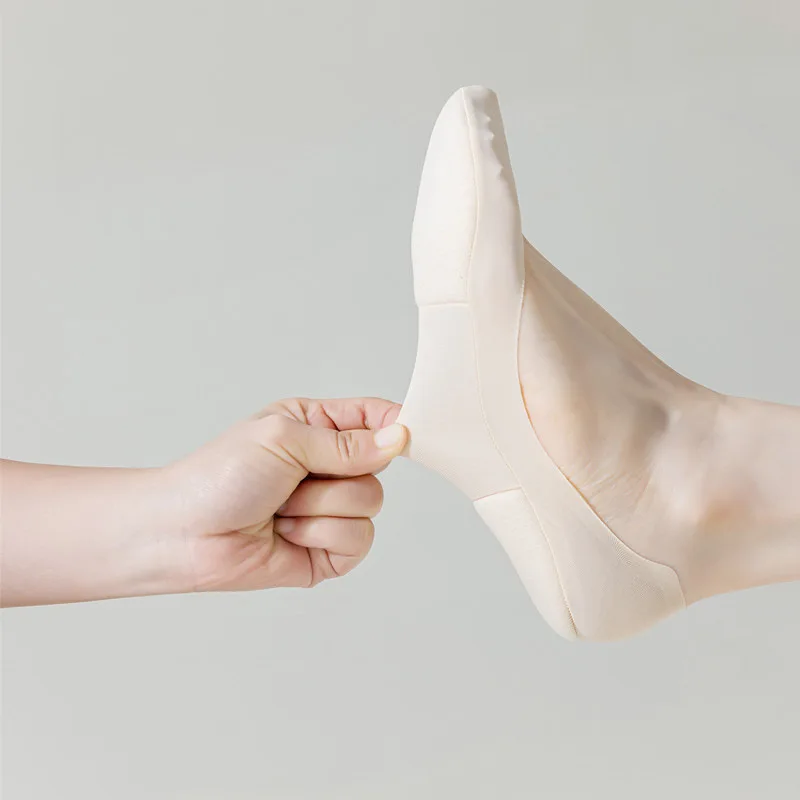 1/3/5 Paar Damen-Fußstoßdämpfende, unsichtbare Socken, Sommer, atmungsaktiv, bequem, elastisch, rutschfest, einfarbig, lässige Socken – Detail 6