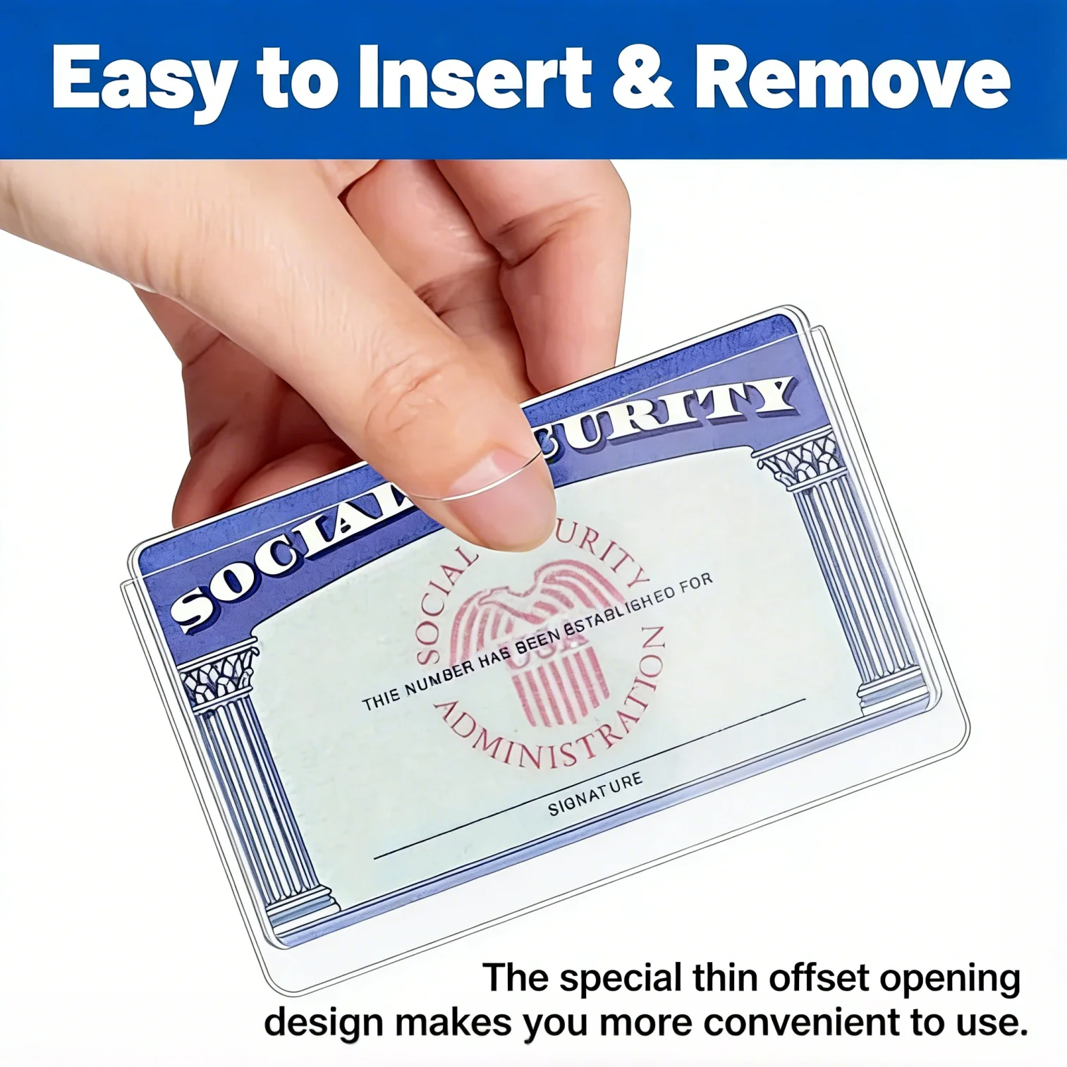 10 قطع من الأكمام الواقية للبطاقات الشفافة، تناسب بطاقات 3.82 × 2.32 بوصة (SSN/رخصة القيادة/الائتمان)، متعددة الاستخدام