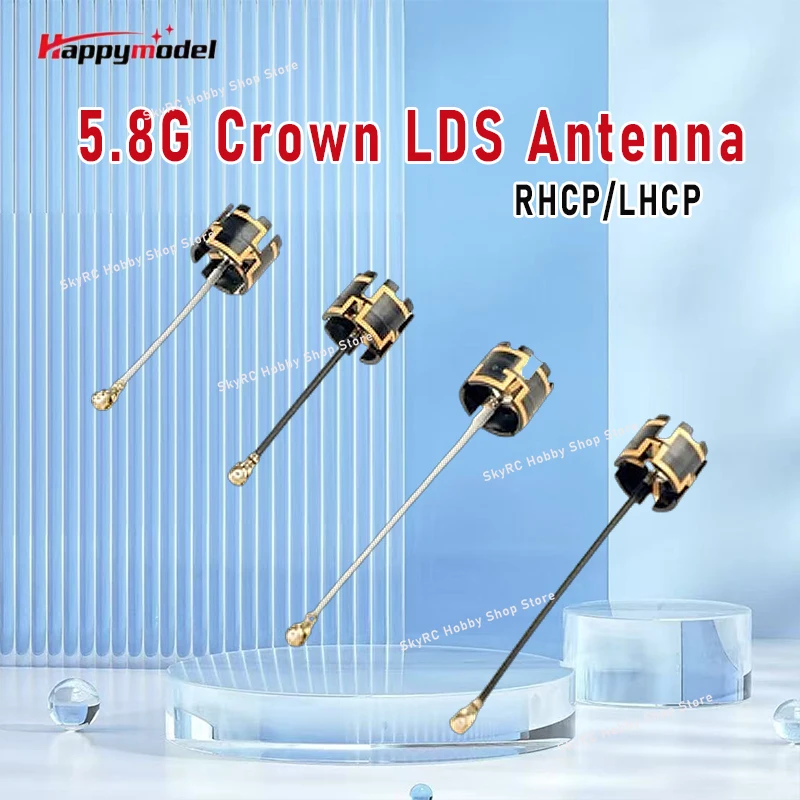 Happymodel 5,8G Crown LDS antena RHCP/LHCP para Micro FPV Whoops para RC FPV Dron de carreras de largo alcance avión