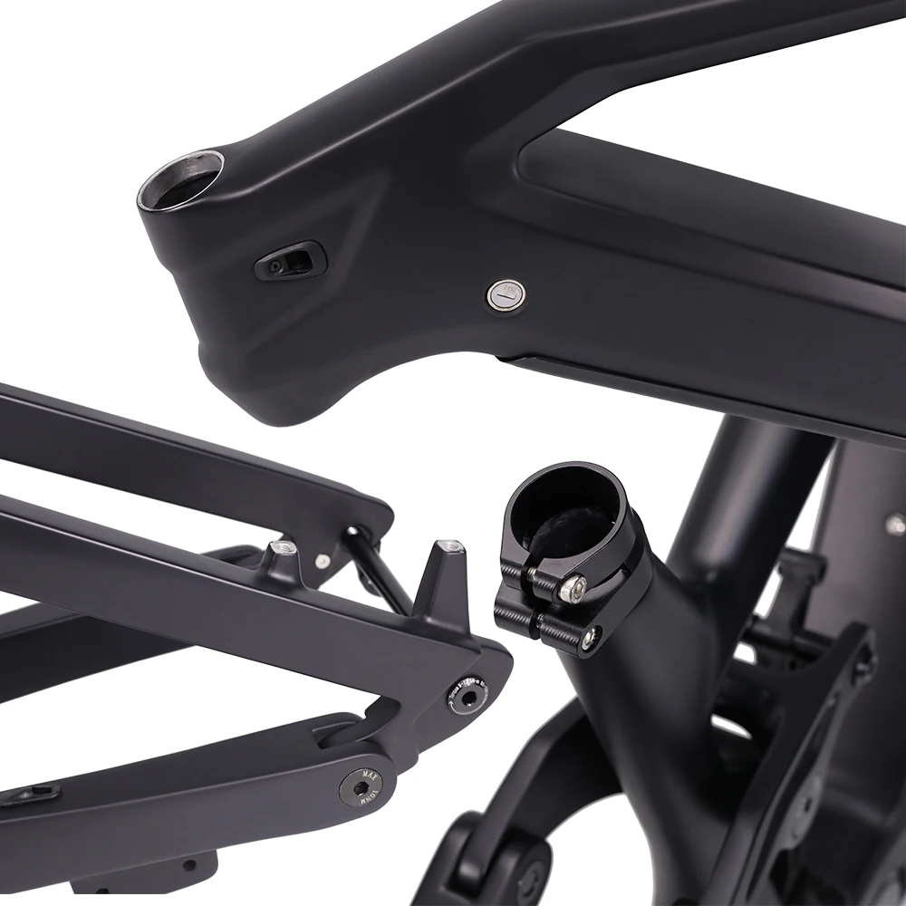 Carbon Electric Bike Frame M620 Mid-Motor 1000W E-bike Frame 27.5/29ER 17/19inch Carbon Frame Black MTB Frame Integrated Battery