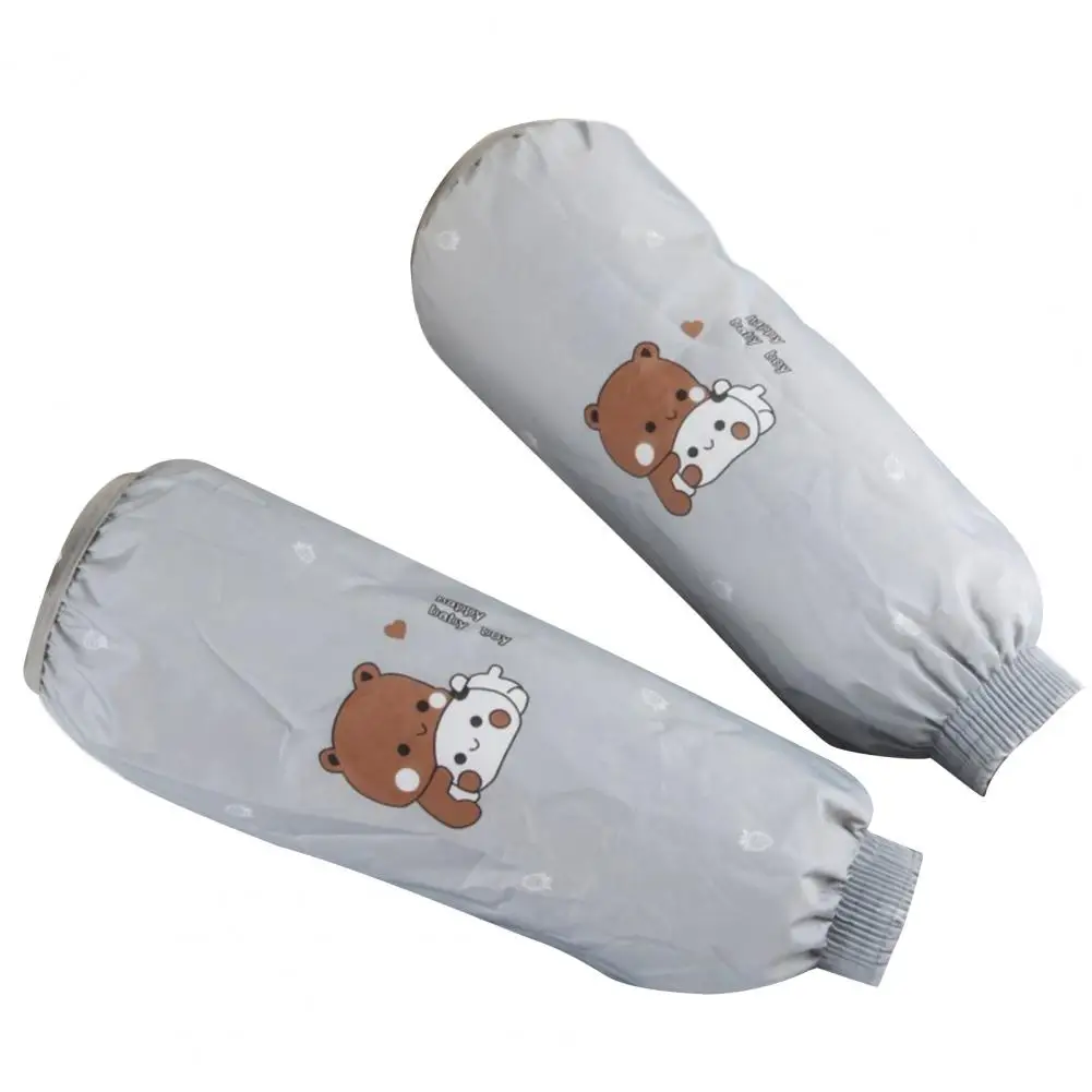 Waterproof Sleeve Protector Waterproof Anti-fouling Sleeve Covers with Cute Cartoon Pattern Dirt-resistant Protective Cuffs Long