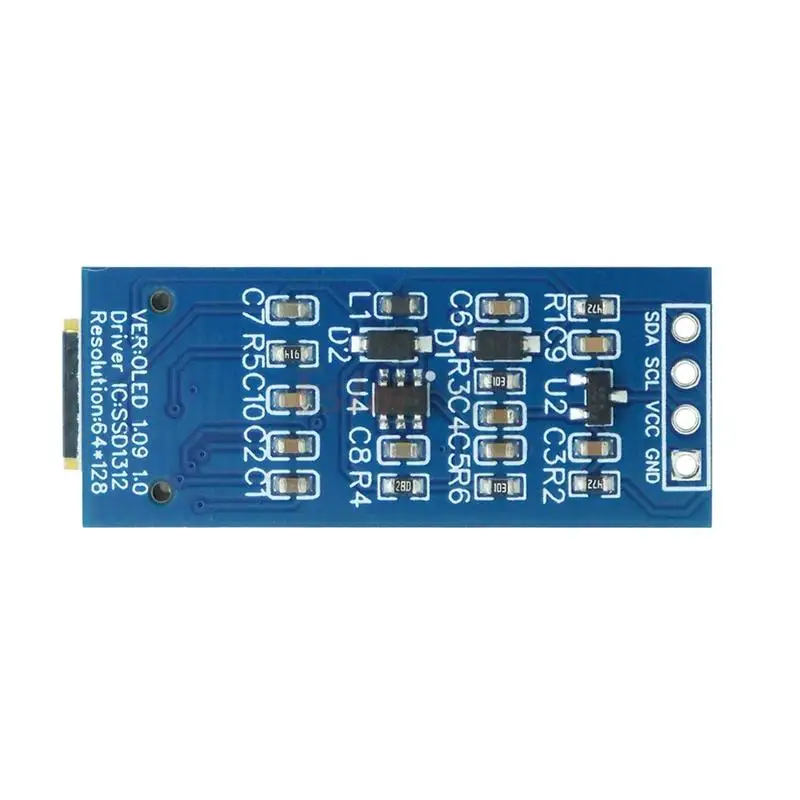 1.09 Inch OLED Display Module 128x64 White SSD1312 I2C, 4 Pin Interface for Raspberry Pi, Low Power Wide View