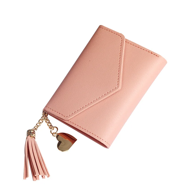 

New Arrival Wallet Short Women Wallets Femal Purse Tassel Pendant Lychee Pattern Lady Hasp Wallets Trendy Coin Purse Card Holder