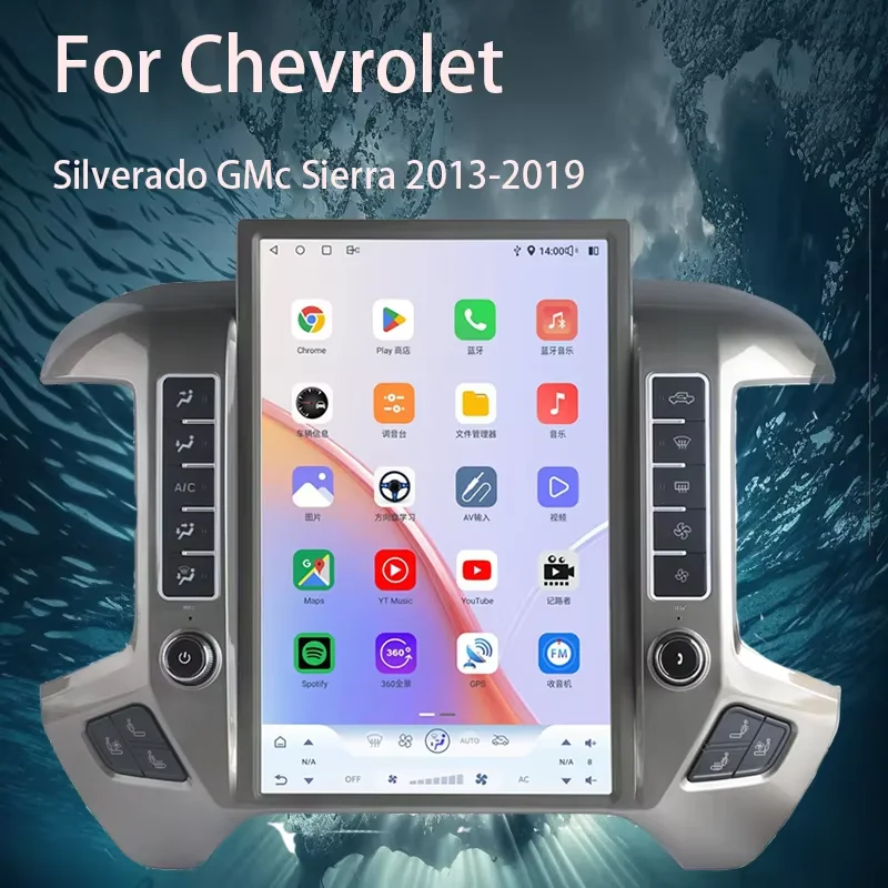 

Новый для Chevrolet Silverado GMC Sierra 2013 2018, Android автомобильный радиоэкран, авто GPS-навигация, головное устройство Carplay, монитор