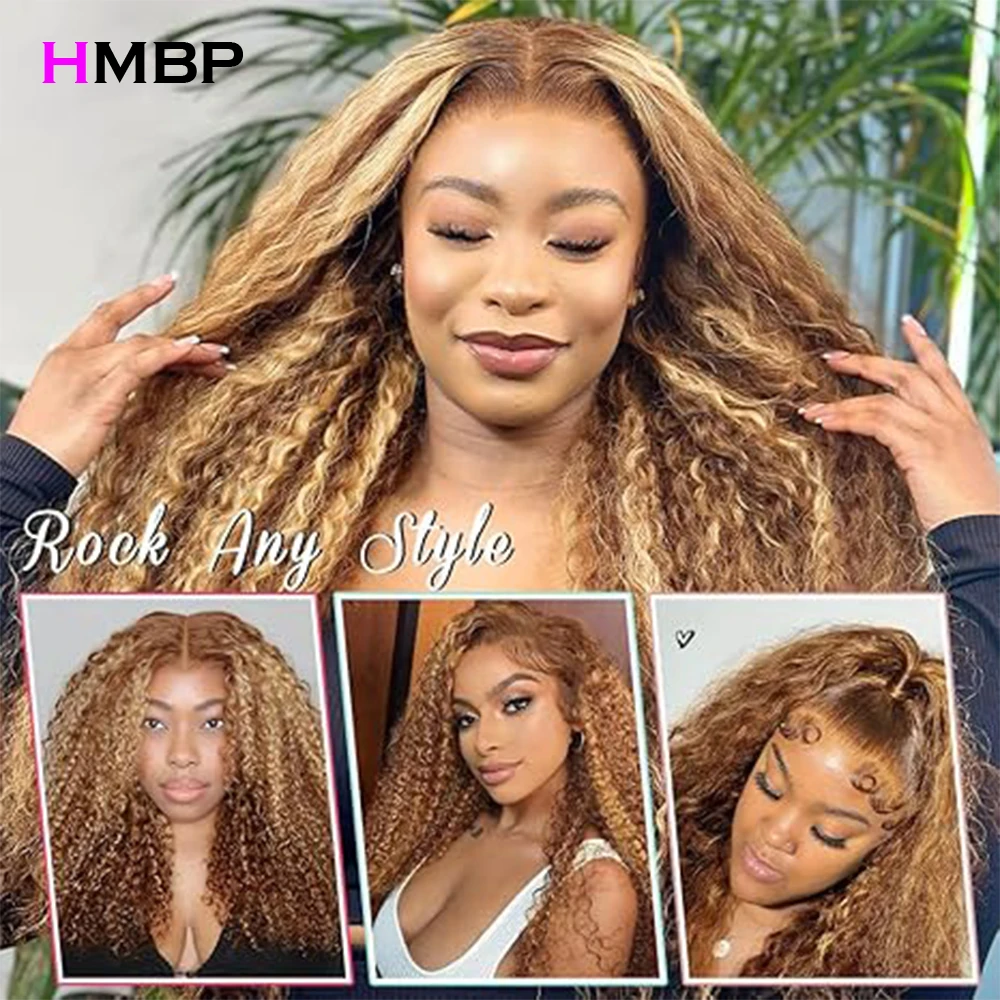 360/13×6 HD Lace Frontal Wigs Afro Kinky Curly 400 Density Human Hair Brown Brazilian Baby Human Hair Lace Front Wigs For Women image 3