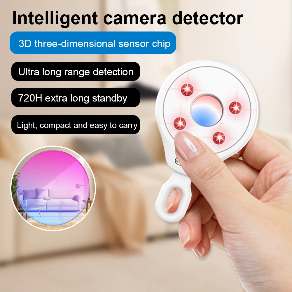 Wireless Hidden Devices Camera Bug Detector Anti-Peeping Hidden Devices Scanner Infrared Camera Finder for Travel Office Hotel