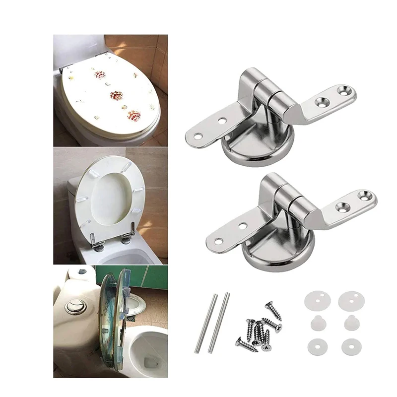 Zinc Alloy Hinge Toilet Lid Hinge, Medium-sized Toilet Lid Ring Connector, Bathroom Accessory Bolts Kit Covers