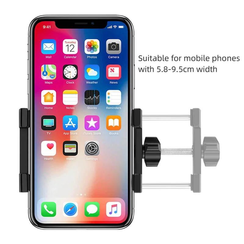 Aluminum Alloy Bicycle Phone Holder Universal Bike Motorcycle Handlebar Mount Stand Bracket For 3.5-6.2 Inches Mobile Phones