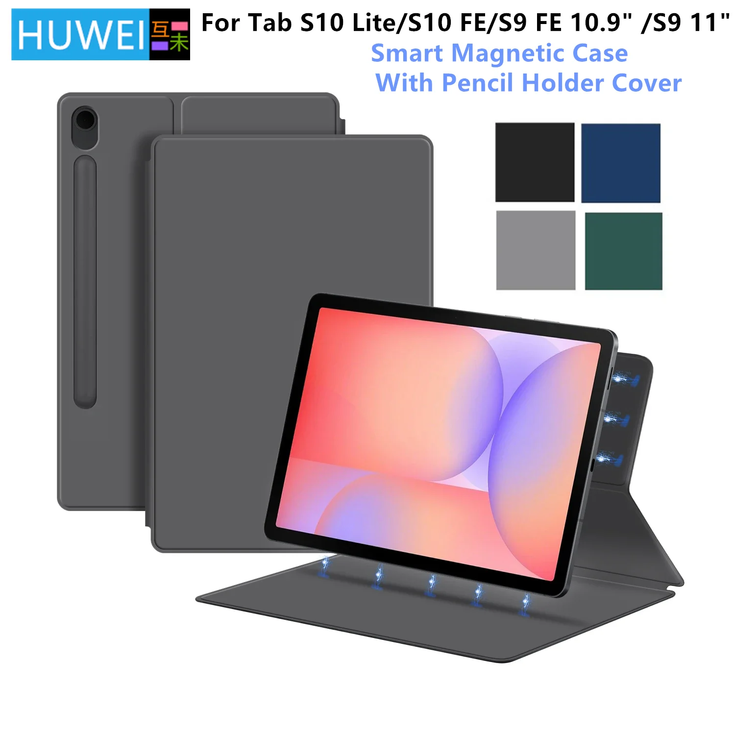 

Магнитный чехол для Samsung Galaxy Tab S10 Lite SM-X400 SM-X406B 10,9 дюйма S10 Lite S9 FE S10 FE 10,9 S9 11 дюймов, чехол для планшета Smart Book