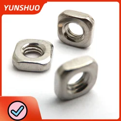 100pcs M3 M4 M5 M6 M8 Square Thin Nut A2 304 Stainless Steel Square Nuts DIN 562