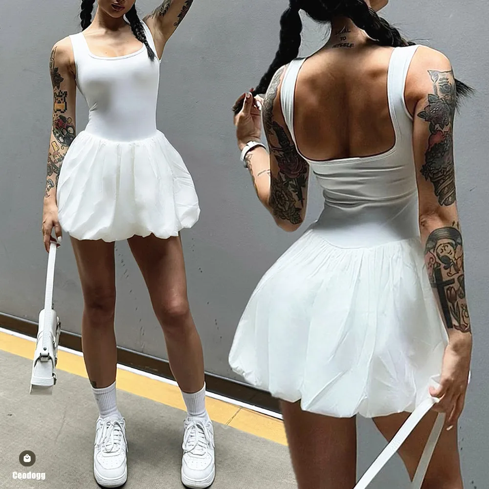 

Pad Nake Glare Bud Anti Shorts Спортивное платье Женский комплект для йоги Комбинезон Уличный бег Фитнес Теннисная юбка Одежда для активного отдыха